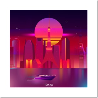 Tokyo Sunset Synthwave Posters and Art